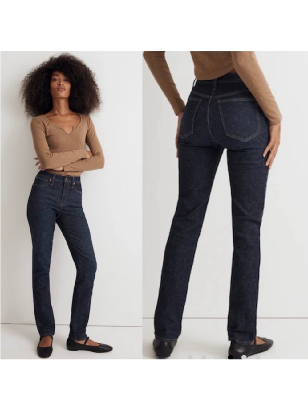 Madewell Women’s Mid-Rise Stovepipe in Dalesford Wash Dark Blue Denim Jeans 32